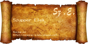 Szupper Elek névjegykártya